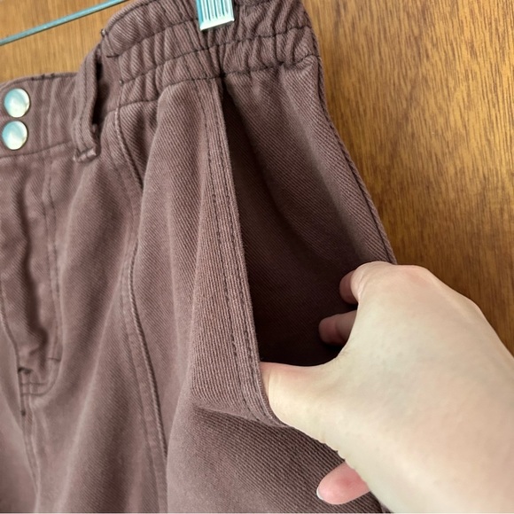PacSun Brown Elastic Waist Cargo Jeans 100% Cotton - Picture 4 of 13